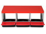 3 Compartment Roll Out Nesting Box with Plastic Basket, Egg Nest Box Laying Box Hens 82562663