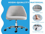 Vanity Chair, Armless Desk Chair with Wheels, Adjustable Swivel Fabric Makeup Chair, 41306320