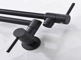 Brass Folding Faucet 1/2NPT Wall Mount Kitchen Faucet Two Handles Cold Water Tap Black 99606857