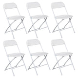 ZNTS 6pcs Injection Molding Classic Garden Plastic Folding Chair White 44606699