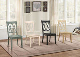Casual Black Finish Side Chairs Set of 2 Pine Veneer Transitional Double-X Back Design Dining Room B01143551