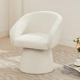 Modern 360&deg Swivel Accent Chair, Boucle Upholstered, Comfy Barrel Chair for Living Room, Bedroom & N765P292088W