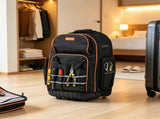 Rolling Tool Backpack, 110 lbs Capacity, Telescoping Handle & Stable Base, for Construction & 12631100