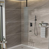 Shower System with Waterfall Tub Spout,12 Inch Ceiling Mount Square Shower System with Rough-in W124381951