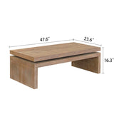 Natural Wood Living Room Table Versatile Coffee Table 2-Tiered Wood Tabletop Table 47.6" L 23.6" W W2729P198991