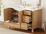 36" Wood Bathroom Vanity with Solid Wood Frame, 2 Soft Close Doors, 4Soft Close Drawers, Adjustable N729P321351N