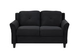 Fashionable living room sofa with double seats, black fabric W1927113235