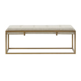 ZNTS Button-tufted Upholstered Metal Base Accent Bench B03548754