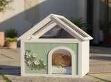 SAGE FSC-Certified Cedar Indoor Cat House with Clear Acrylic Roof Wooden Pet House for Small Cats W3799P382569