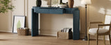 TREXM Entryway Table with Natural Wood Grain Finish, Console Table with Fluted Design, Oval Top and N715P288632M