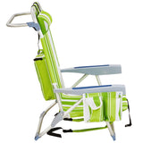 ZNTS 63*65*82cm Short Oxford Cloth Silver White Aluminum Tube Bearing 100kg Beach Chair Green Stripes 42959268