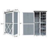 54" Two-Tone Storage Shed - Gray & White Design with Sloped Roof & 5 Compartments N769P282381G