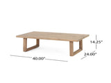 Outdoor Acacia Wood Loveseat and Coffee Table Set with Cushions, Brown Wash, Beige 73020.00BBGE