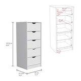 Basilea 5 Drawers Tall Dresser, Pull Out System -White B07092123