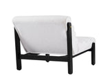 Fluffy Accent Chair White with Black Solid Wood Frame N767P366257W