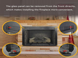 28inch Infrared Electric Fireplace Insert, Touch Panel Home Decor Heater, With Cracking Sound 73813712