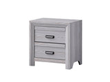 1pc Contemporary Nightstand End Table with Two Storage Drawers Gray Rustic Finish Bedroom Wooden B011P163877