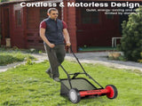 16 Inch Push Lawn Mower with Grass Catcher Bag-Red 67275358