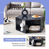Hexagonal MDF coffee table, characteristic pattern stickers, multi-hole design to give more storage W1151P200318