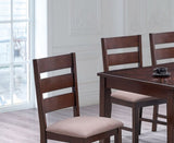 Contemporary Antique Cherry Set of 2pc Dining Solid wood Ladder Back Fabric Cushion Seat B011P194286