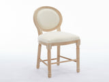Solid Wood Bar stools Set of 2, Classic French Country Wooden Barstools with Upholstered Seating W1622P221395