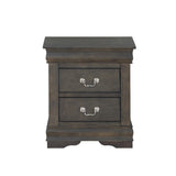 Solid Pine Nightstand with 2 Drawers, Dark Gray B016P261428