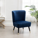 ZNTS Elon Contemporary Velvet Upholstered Accent Chair, Blue T2574P164255