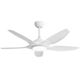 ZNTS 48 Inch Ceiling Fan with Dimmable LED Light and Remote Control, 5 ABS Blades DC Motor White W934P211116