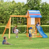 Wooden Outdoor Swing Set 3 in 1 Swing Set outdoor Children's Playset with Slide , 2 Swings and N719P255692C