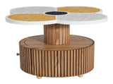 Unique Four-Leaf Clover Side Table for Living Room, Bedroom & Small Spaces Accent Table with N770P355454N