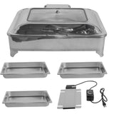 Electric Chafing Dish 9L/9.5QT Food Warmer w/Glass Lid for Catering 110V 60Hz Restaurant Food Warmer 54294873