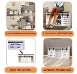 Modern Shoe Storage Bench, 2-Tier Entryway Bench with 2 Sliding Barn Doors & Full Soft Removable W282P224756