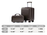 14"/20" 2 pcs/set in ABS Spinner Wheel Luggage, with Combination Lock and Front Opening Design, 14" 04628953