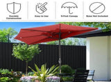 9FT Outdoor Half Patio Umbrella - Balcony Furniture, Red 12069674