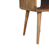 Artisan Furniture Solid Wood Mini Oak-ish Curve Lower nightstand B182P279316