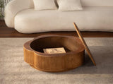 Flower-Shaped Rattan Coffee Table with Lift-Off Lid Storage, Boho-Chic Style, Perfect for Cozy W3081P464745