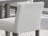 Selena Set of 2 Light Gray Fabric Counter Height Chairs with Gray Wood Frame & Footrest B061P406089