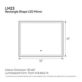 50"x40" Modern LED Smart Mirror Bathroom Mirror, Front Lit & Back Lit With 3 Color Adjustable, T3177P284027