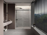 ZNTS 68 to 72 in. W x 76 in. H Double Sliding Frameless Soft-Close Shower Door with Premium 3/8 Inch W157368838