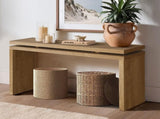 60'' Antique Brown Farmhouse Console Table - Retro Wooden Entryway Table with Double Board W1445P317058