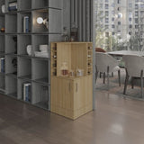 Jakes 42" Tall Corner Bar Cabinet with Eight Wine Bottle Cubbies and Double Door cabinet, Living B200P253729