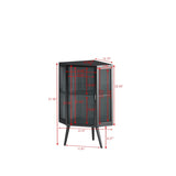 ZNTS 22.25" Floor Coner Cabinet with Tempered Glass Door & Storage Shelves for Bathroom, Living Room, W757130158