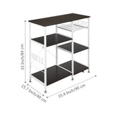 ZNTS 35.5" Kitchen Baker's Rack Utility Storage Shelf Microwave Stand 3-Tier 3-Tier Table For Spice Rack 41555443