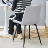 Comfortable Linen-Cotton Dining Chair Set - Four Pieces in Light Gray.Integrated Seat and W1151P230557