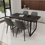 59" MDF black wooden table and modern chair 4-piece set, medieval wooden kitchen 75217162