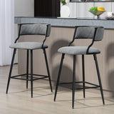 26'' Counter height bar stools PU cover kitchen island counter bar stool with black powder coating W2215P196281