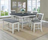 1pc Contemporary Transitional Counter Height Dining Table with 20-Inch Lazy Susan Chalk Gray Finish B011P160138