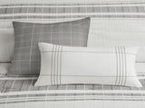 6 Piece Cotton Jacquard Oversized Comforter Set White/Grey King B035128775