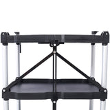 ZNTS 3 Layers Folding Collapsible Service Cart Pack-N-Roll Folding Collapsible Service Cart, Black, 50 W46578737