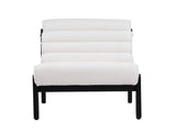 Fluffy Accent Chair White with Black Solid Wood Frame N767P366257W